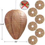 Decyool 6 Pack Fake Paper Wasp Nests Decoys For Hornets Yellow Jackets | Oversized Paper Build, Eaves/Garbage/Pool Areas, Territorial Hive Mimicry, Hanging Design,Easy Mount