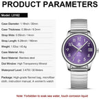 LN LENQIN Ladies Watches Womens Watch Stainless Steel Analog Quartz Watches for Women Waterproof Easy Reader Women's Wrist Watch with Date Expansion Band