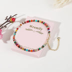 Natural Stone Beaded Anklets Bracelets for Women Handmade Beaded Anklet Bracelet Waterproof Boho Beads Ankle Bracelet Adjustable Summer Jewelry