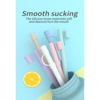 Reusable Replacement 12 Inch Long Silicone Straw With Cover, Stocking Stuffers Gifts For Women Men Teens Girls Boys, Compatible With Stanley Tumbler Cup Accessorie 40 Oz 30 Oz (6 Pack)