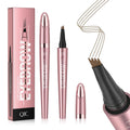 Qic 4-Tip Microblading Eyebrow Pen, Waterproof Brow Marker For Natural Hair-Like Strokes, Quick-Dry Smudge-Resistant, Light Brown
