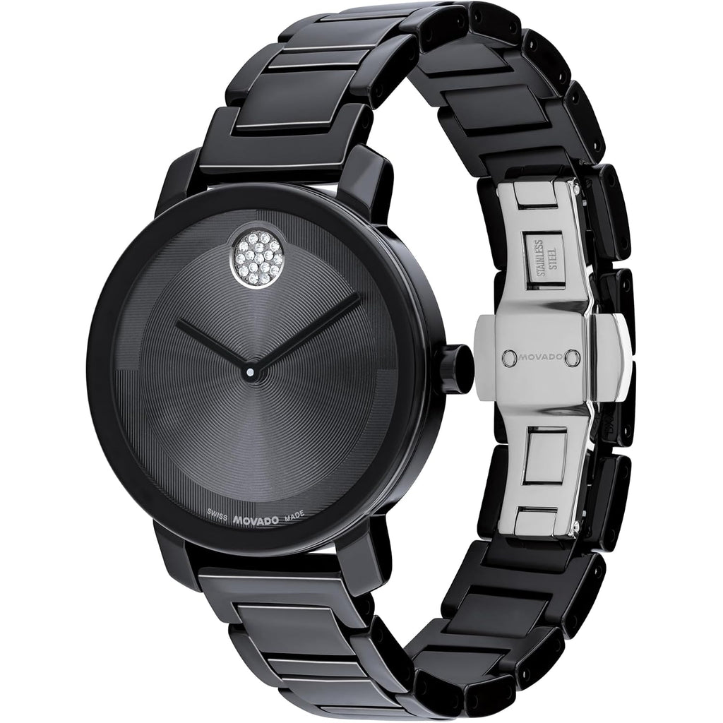 Movado Bold Women'S Evolution 2.0 Ceramic Watch - Swiss Quartz Movement - Crystal Set Dot - 3 Atm Water Resistance - Luxury Timepiece - Gift For Her - 34Mm
