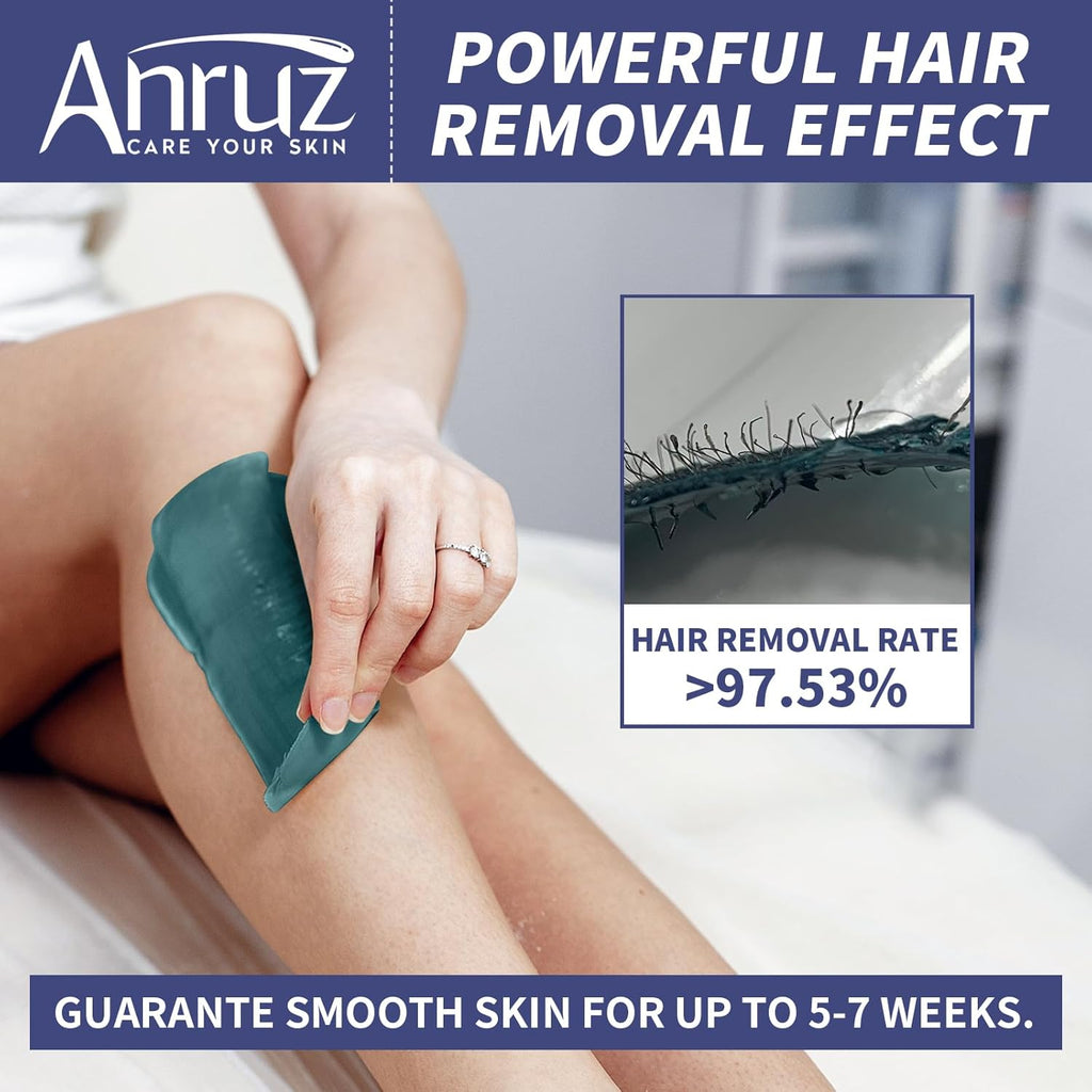 Anruz Waxing Kit for Women Men - Wax Kit for Hair Removal with Silicone Bowl,4 Bags Hard Waxing Beads and 30 Sticks - at Home Use Wax Warmer for Full Body, Bikini, Eyebrow, Face, Sensitive Skin