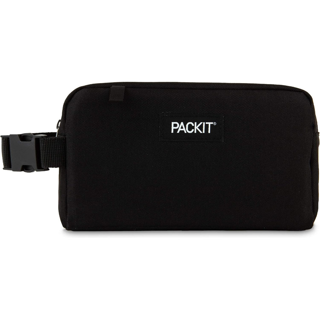Packit Freezable Small Insulated Snack Box, Black, With Ecofreeze Technology (Built-In Ice Pack), Mini Cooler Or Small Lunch Bag, For Fresh Snacks On The Go, For Work, Gym, Or Travel
