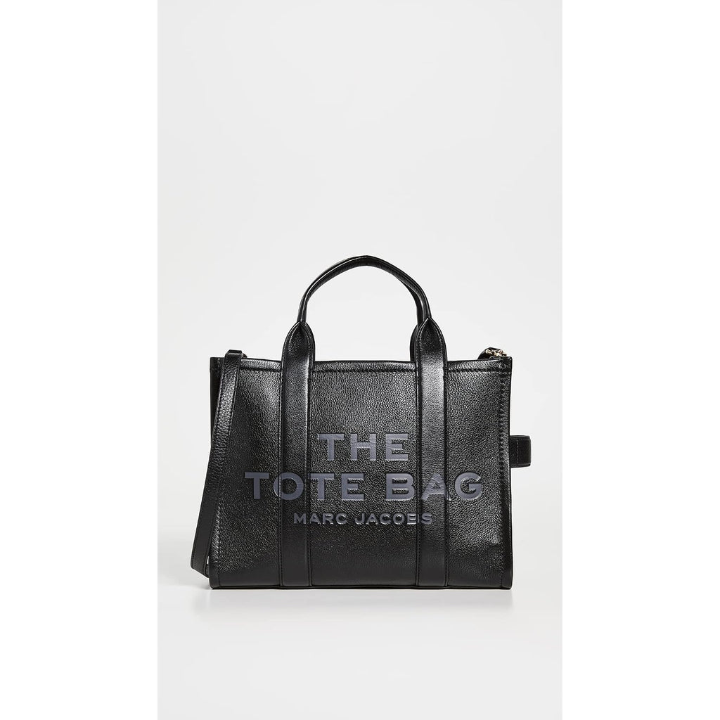 Marc Jacobs Women'S The Leather Medium Tote Bag, Black, One Size