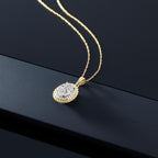 Gem Stone King 1.72 Cttw 14K Yellow Gold IGI Certified Lab Grown Diamond Pendant Necklace | Center Oval Diamond 1.5 Ct | D-E Color | VS1-VS2 Clarity | Gold Necklace For Women | 18 Inch Chain