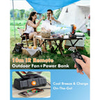 Portable Misting Fan With 20000Mah Usb Rechargeable Battery, 250Ml Water Tank & Led Lantern – Cooling Fan With Mister For Camping, Home, Tent, Beach, Picnic, Barbecue, Outdoor & Indoor Use