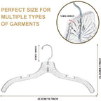 Quality Clear Plastic Hangers 12 Pack - Durable Crystal Cut Heavy Duty Hangers For Clothes, Shirts, Suits, Coats, Dresses