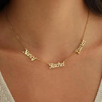 Elemtansy Mothers Day Custom Name Necklace for Women, Multiple Name Personalized 18K Gold Plated Handmade Family Necklace, Customized Jewelry Birthday Gift for Mom