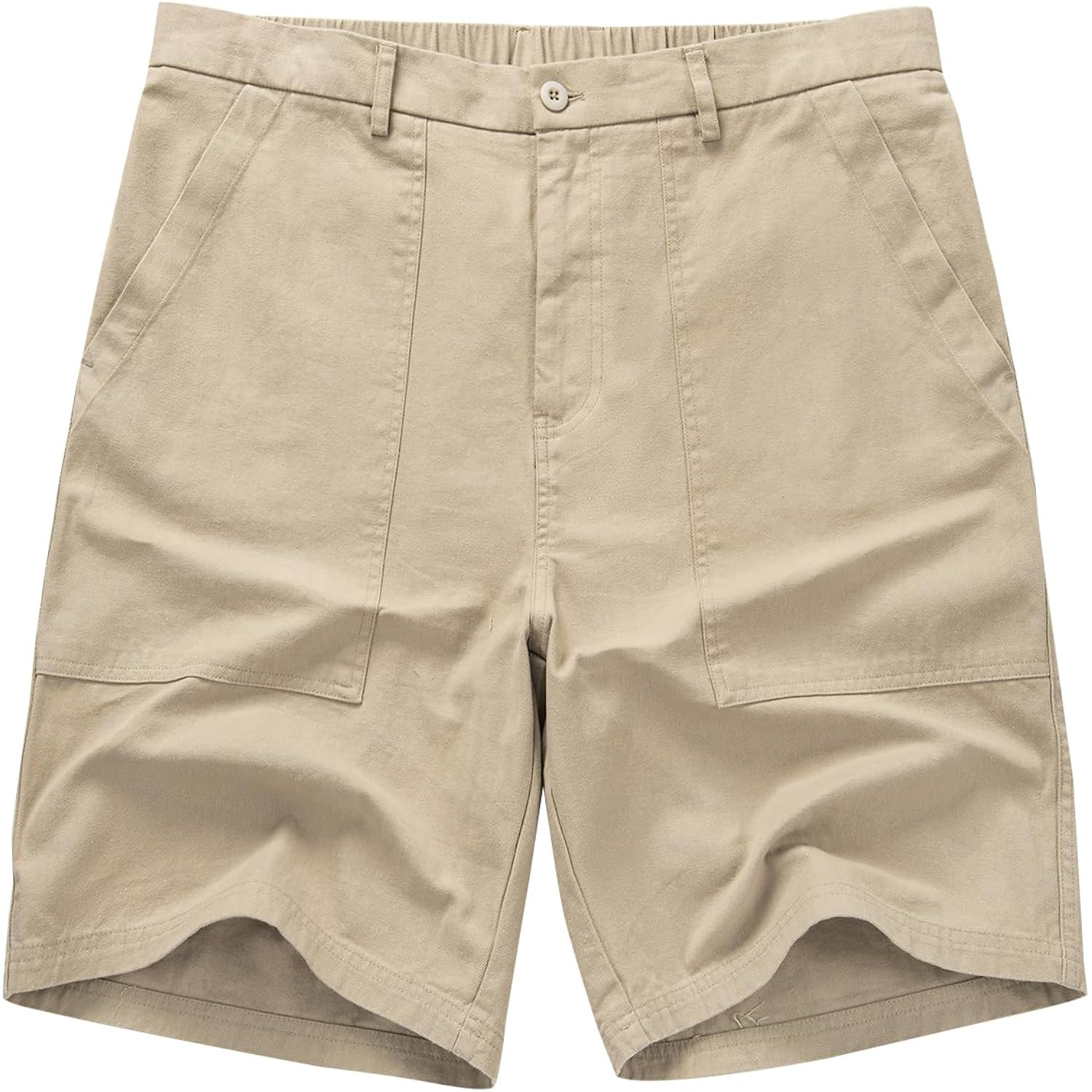 Jmierr Men'S Cotton Carpenter Work Shorts - Button & Elastic Waist, Multi-Pocket Casual Shorts