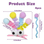 4 Pcs Fluffy Pom Poms Hair Clips Funny Plush Duckbill Hairpins Hair Barrettes Kawaii Cartoon Clips Non Slip Crazy Hair Day Accessories for Long Short Hairs Party Styling