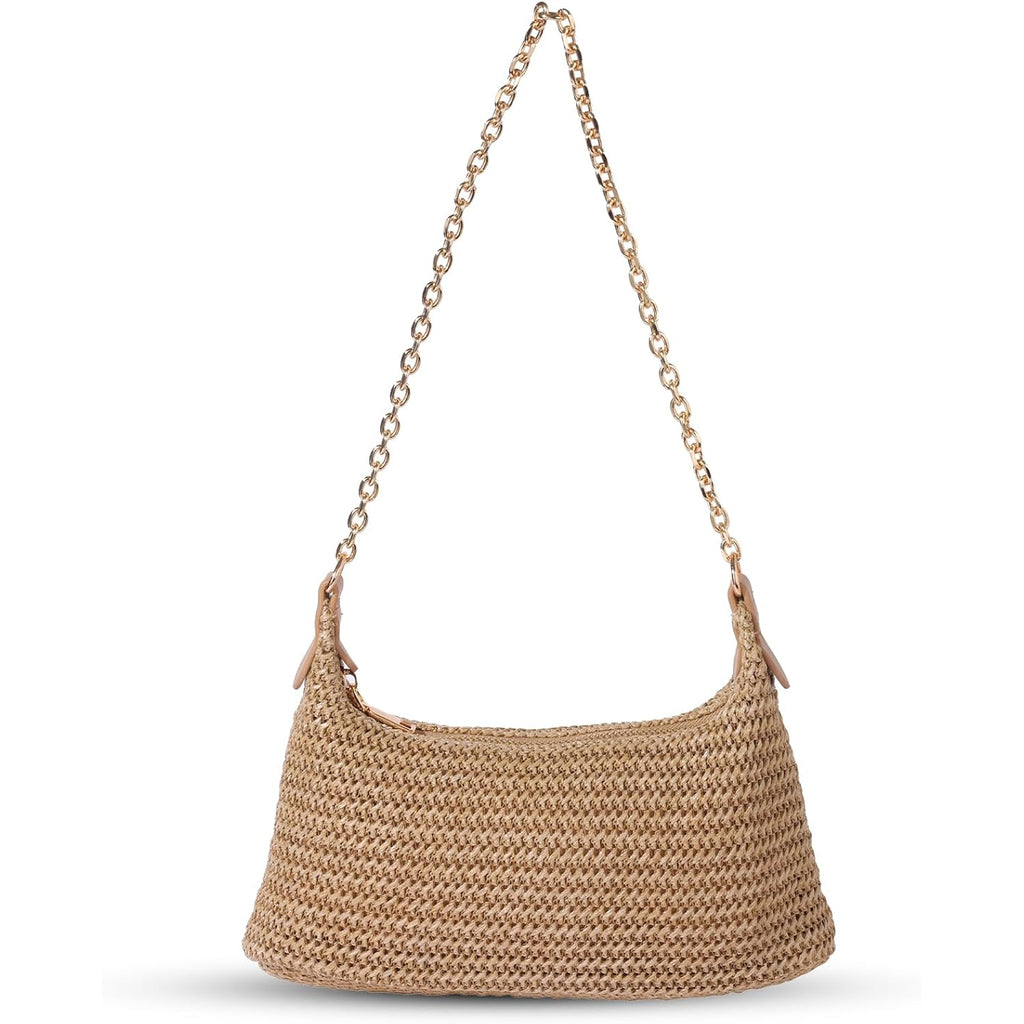 GOLDTIMO Women's Straw Woven Beach Bag Summer Vacation Shoulder Purse