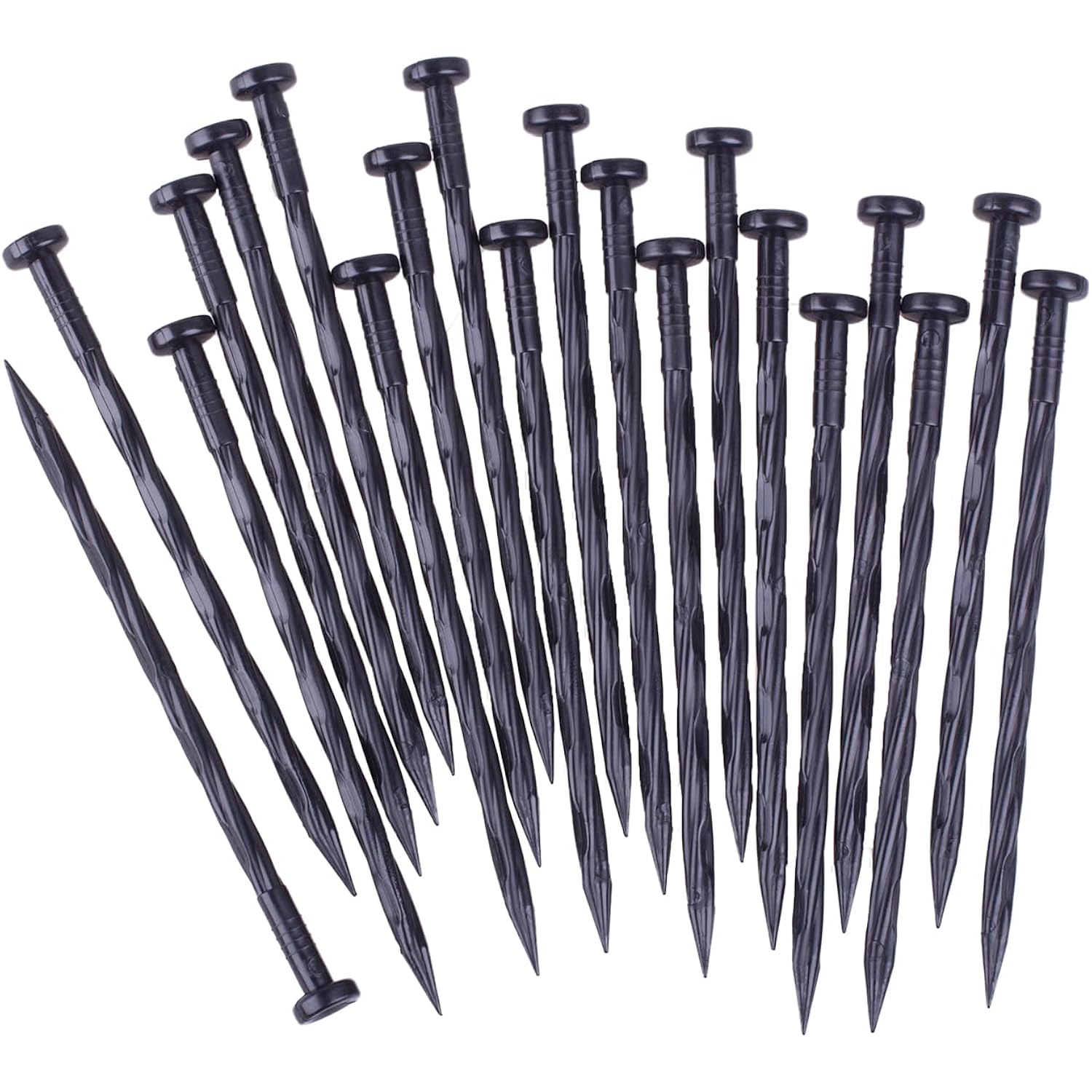 50Pcs Landscape Anchoring Spikes, 8 Inch Spiral Plastic Landscape Spikes For Garden Lawn Yard, Paver, Weed Barrier, Artificial Turf