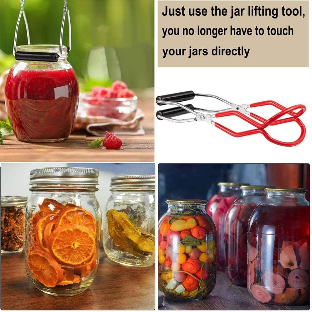 Oriflame Canning Jar Lifter Tongs, Stainless Steel Jar Lifter With Rubber Grips - For Slip Wide-Mouth Clip For Kitchen Restaurant