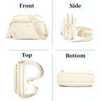 Crossbody Bag for Women Leather Purse Anti Theft Multi Pockets Wide Adjustable Strap Shoulder Handbag RFID Blocking