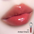 ENTROPY Makeup Glossy Lip Tint – Juicy Glow Line/Non-Sticky Hydrating Lip Gloss Tint, High Shine Finish, Buildable Sheer Color, Lip & Cheek Makeup - Amber Charm (Warm Brick Red) | glossy lip tint, Non-sticky lip tint, Juicy glow lip gloss