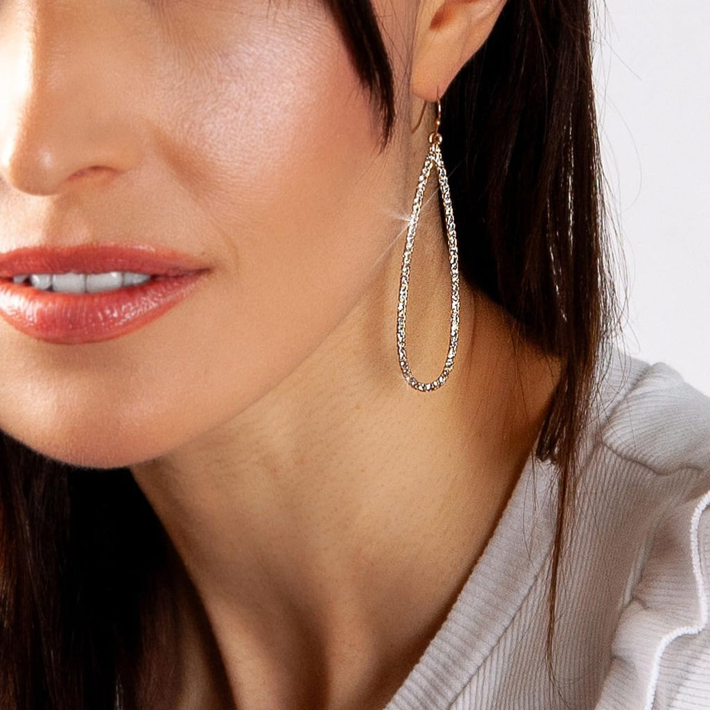 Simulated Diamond Teardrop Dangle Earrings for Women - Cubic Zirconia Crystal Long Dangling Earrings