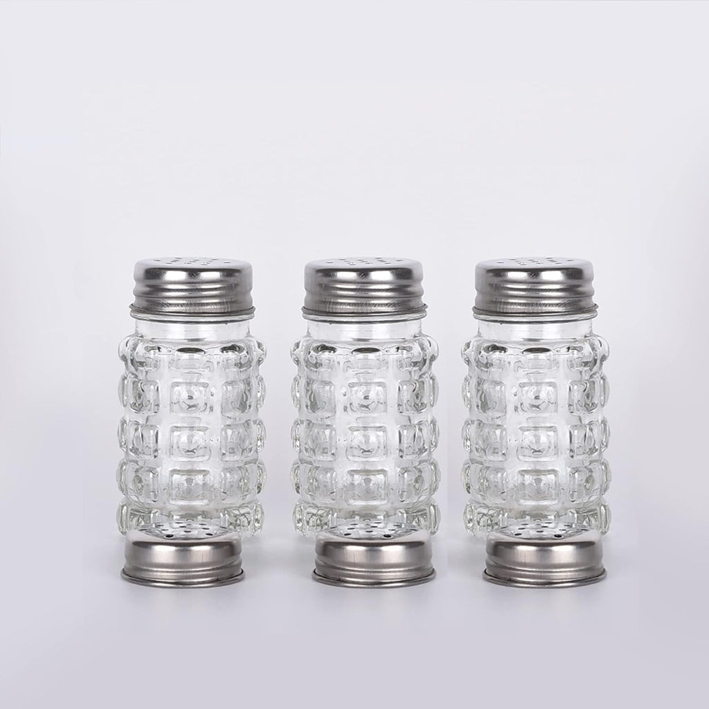 Retro Style Salt And Pepper Shakers With Stainless Tops (2)