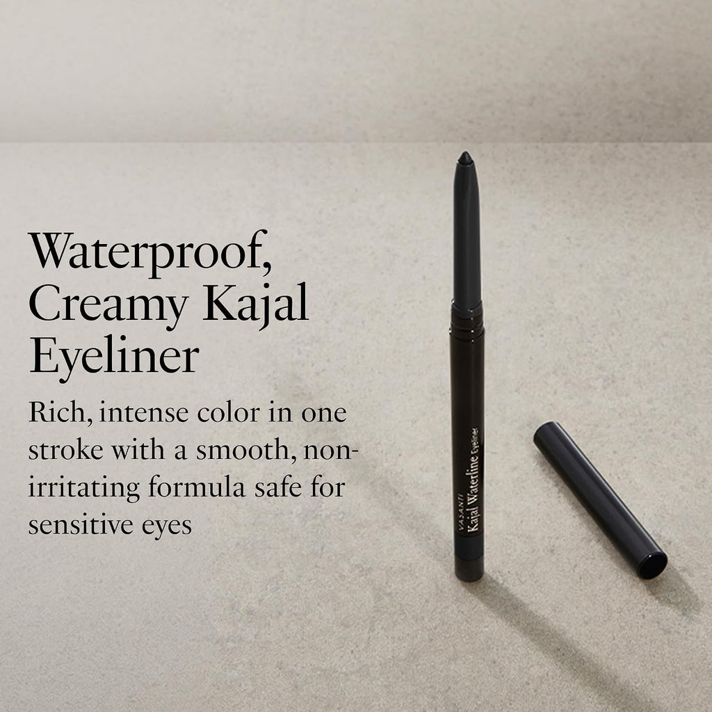 Vasanti Kajal Waterline Eyeliner (Intense Black) | Long-Lasting, Blendable Waterline Eye Liner | Smudge-Proof And Water-Resistant Eyeliner Pencil For Sensitive Eyes | Ophthalmologist Approved & Tested