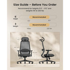 Protoarc Ec200 Ergonomic Office Chair With Adjustable Seat Depth