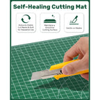 Self Healing Cutting Mat, 23" X 35", Large Double-Sided Rotary Cutting Mat For Sewing, Quilting, Scrapbooking, Fabric & Craft Cutting Board, (A1), Green
