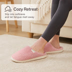 Slippers For Women, Warm Memory Foam Comfy House Slippers With Anti-Skid Rubber Sole For Indoor And Outdoor