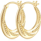 14K Gold Earrings for Women 14K Gold Hoop Earrings for Women Hoop Earring for Womens Hoops Rotating Small Ball Design Comfortable Hoops Earring for Womens 22/25mm