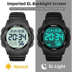 Beeasy Mens Digital Sports Watch, 50M Waterproof 49Mm Rubber Strap Mens Watches With Stopwatch, Countdown Timer, Alarm & Dual Time—Ideal For Sport, Gym, Running, Referee, School & Daily Wear