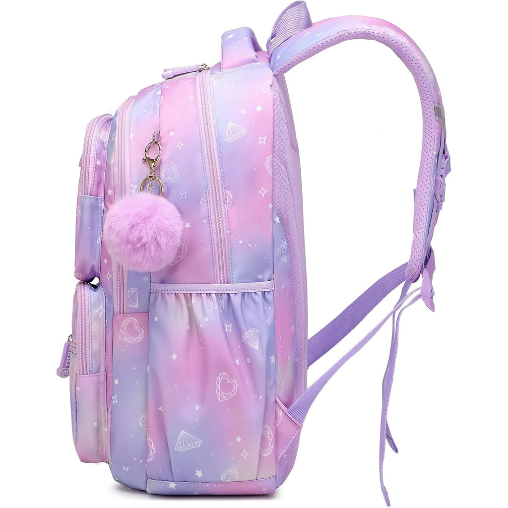 Kids Backpack For Girls - School Bags For Middle School Students - Book Bag For Elementary Primary - Kawaii Ita Backpack - Purple
