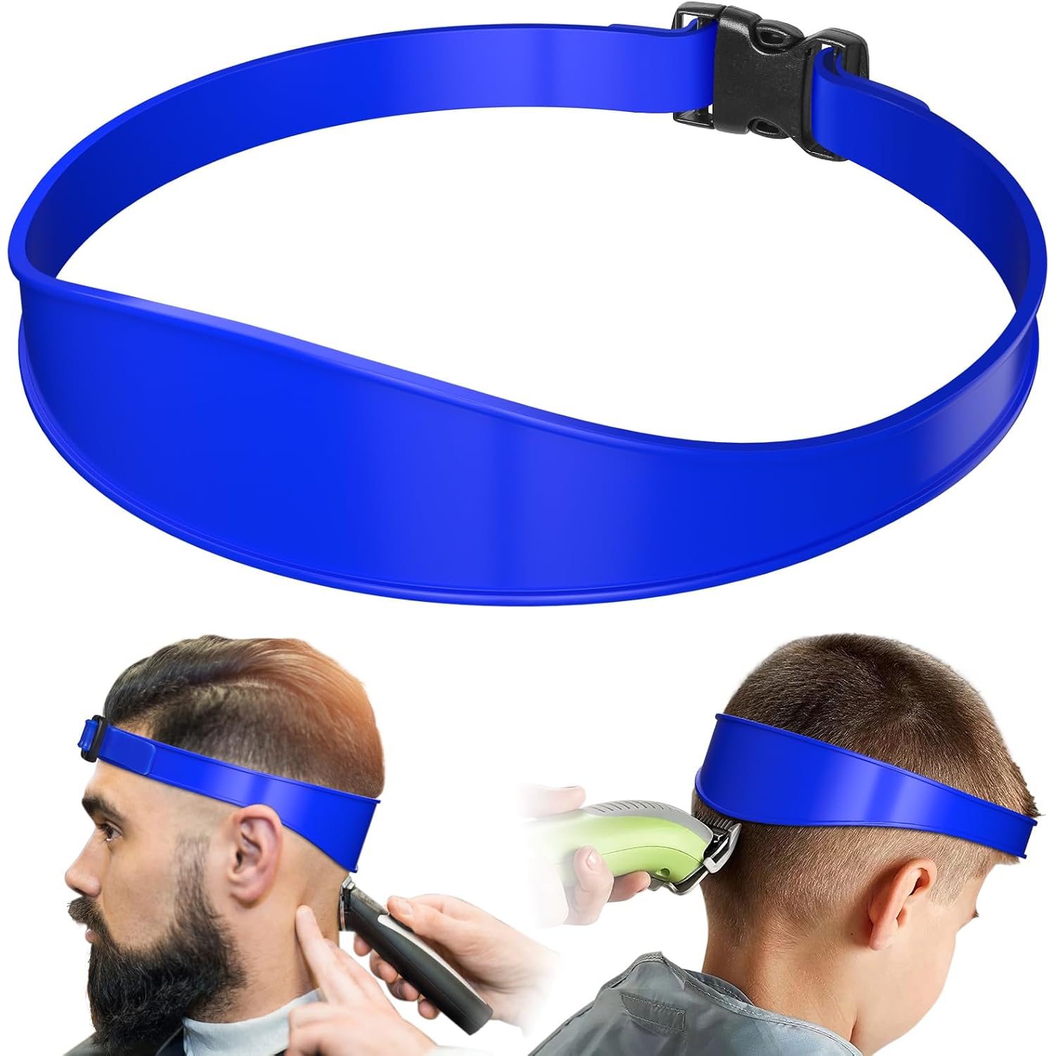Neckline Shaving Template And Adjustable Hair Trimming Guide, Blue | Diy Self Haircutting System, Clean And Straight Neck Hairline, Soft Portable, Blue