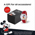 Disney Mickey Watch - Watch For Women - Mickey Mouse Watches For Women Toys - 90S Mouse - Vintage - Articulating Hands - Gold Case - Brown Leather Strap