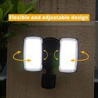 Ume 19W Led Flood Light Motion Sensor Outdoor, 2 Adjustable Head, 2000Lm, 5000K, Ip65 Waterproof, Dusk To Dawn Security Light With Photocell For Exterior,Outside,Garage,House(Black)