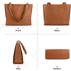 befen Genuine Leather Zipper Tote Bag for Women Work with Laptop Compartment, Women's Leather Shoulder Purse Satchel Handbags