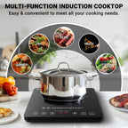 Amzchef Portable Induction Cooktop, 20 Temperature & Power Levels, 1800W | Induction Stove Burner With 6.8" Heating Coil, Low Noise Hot Plate, Single Electric Cooktops, 120°F To 465°F, 4 Hour Timer