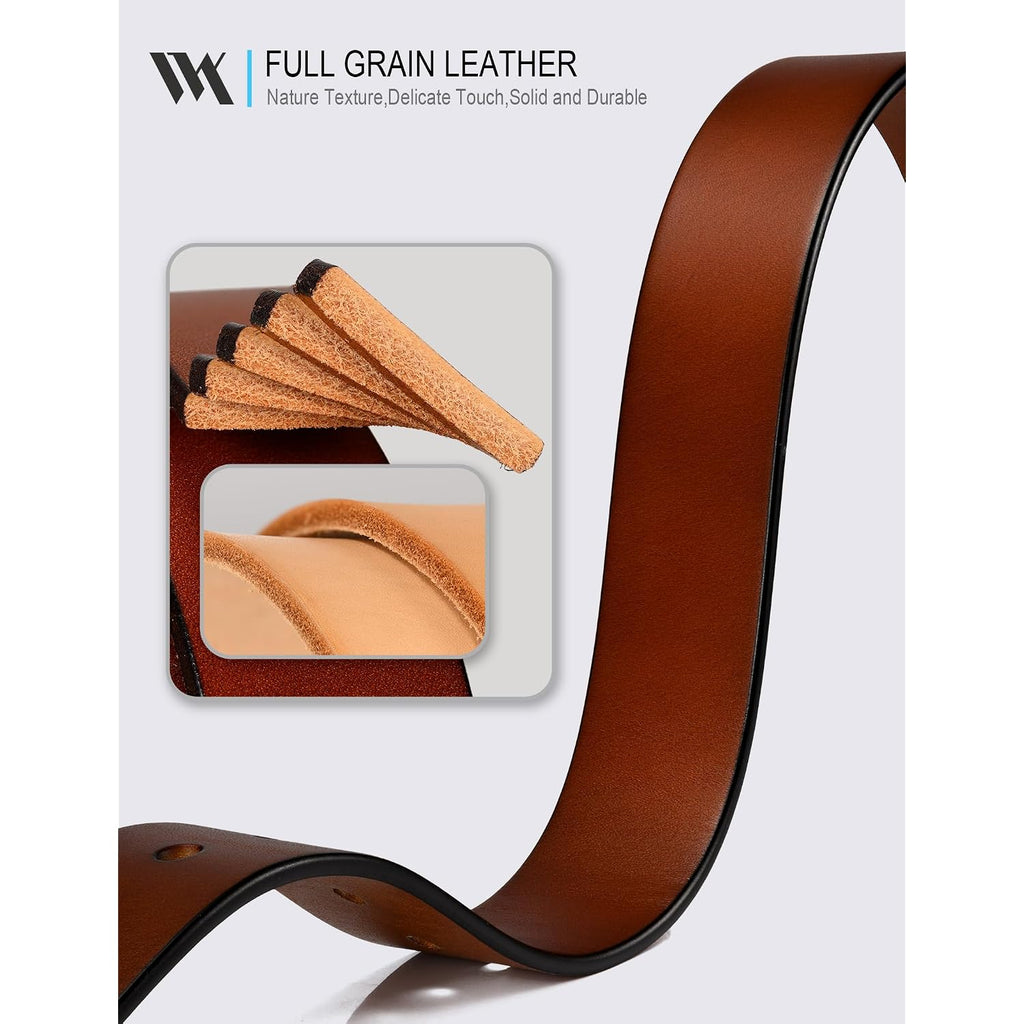 Wolfant 1.5" Top Full Grain Leather Belt For Men In Gift Box,100% Italian Real Solid Leather