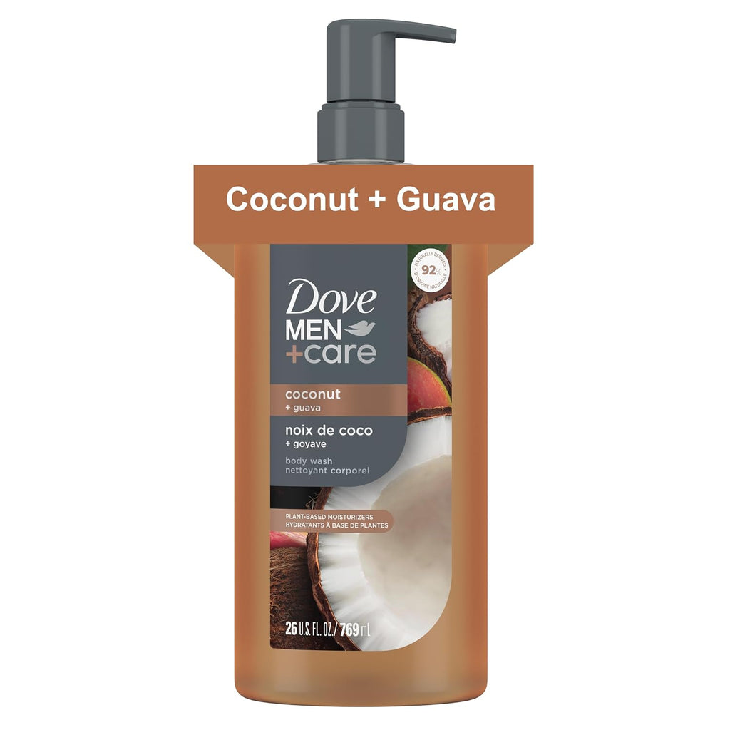 Dove Men Coconut + Guava Moisturizing Body Wash | #1 Dermatologist Body Wash For Men, Sulfate Free, Paraben Free, & Dye Free | 26Oz