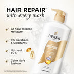 Pantene Conditioner, Daily Moisture Renewal - Pro-V Nutrients For Dry, Color-Treated, Straight To Curly Hair, 72 Hour Hydration & Softness, Paraben Free, Cleanses, Strengthens Bonds, 25.1 Fl Oz