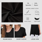 Women's Summer Long Tunic Top To Wear With Leggings Short Sleeve Shirt Loose Fit Dressy
