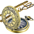 Lymfhch Vintage Pocket Watch Roman Numerals Scale Quartz Pocket Watches With Chain Christmas Graduation Birthday Gifts Fathers Day