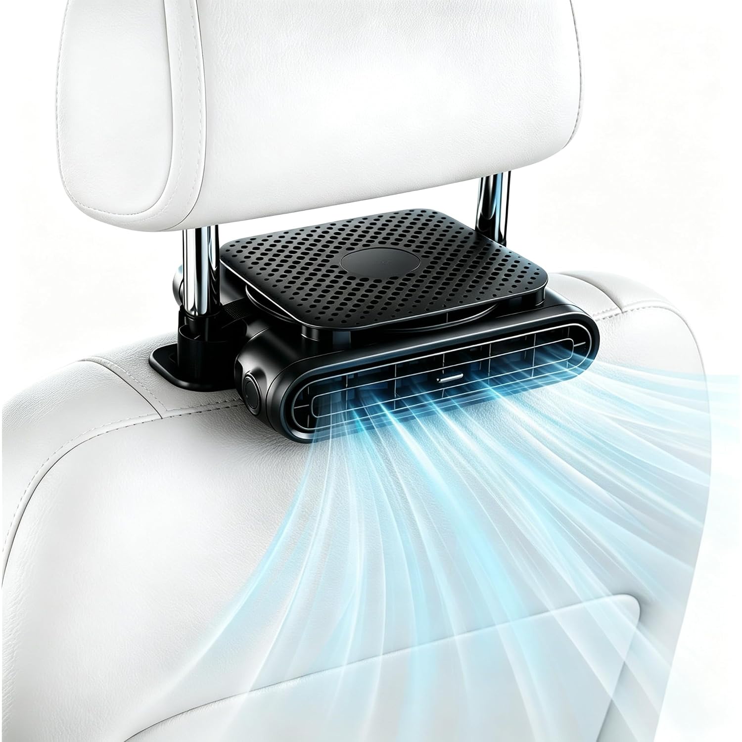 Elftrip Car Seat Fan With Dual Air Outlets, Corded Usb Car Fans For Kids For Driver Passenger, Stronger 3 Speeds, Forward Or Backward Airflow, Fits In Most Car Suv (1 Pack No Recharge Plug-In To Work)