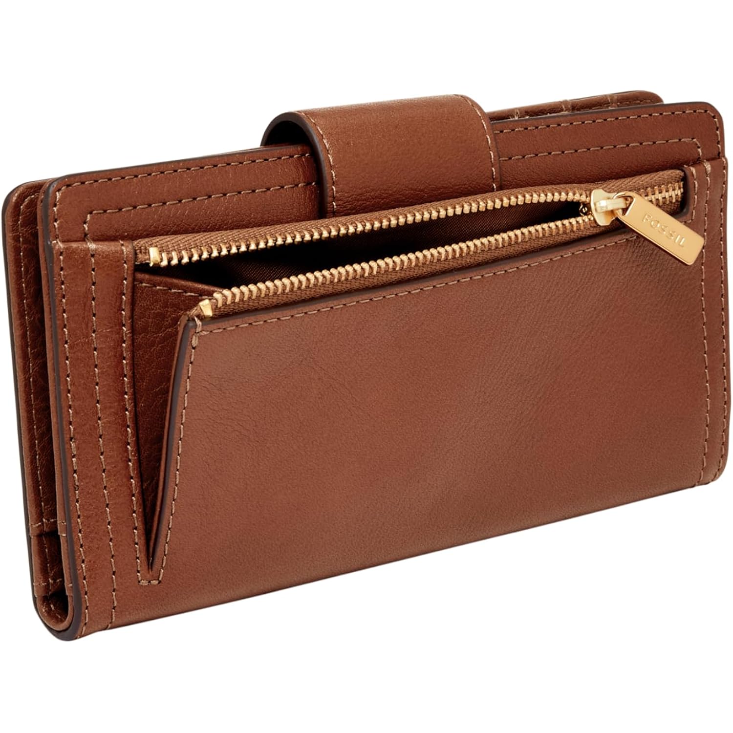 Fossil Women's Logan Leather Wallet RFID Blocking Tab Clutch