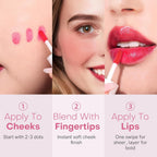Bayfree Lip Tint Stain Set, 2 Pcs Korean Water Tint Lightweight Non-Sticky, Waterproof Long Lasting Liquid Blush & Lip Stain, Transfer-Proof, Matte Finish Lip Color Makeup (Made Into Jam)
