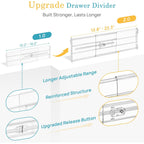 Vtopmart 8 Pack 6" Tall Upgrade Drawer Dividers For Big And Deep Drawer, 12.8"-22.3" Adjustable Expandable Dresser Drawer Organizer, Clear Plastic Separators For Dresser, Baby Supplies, Kitchenware