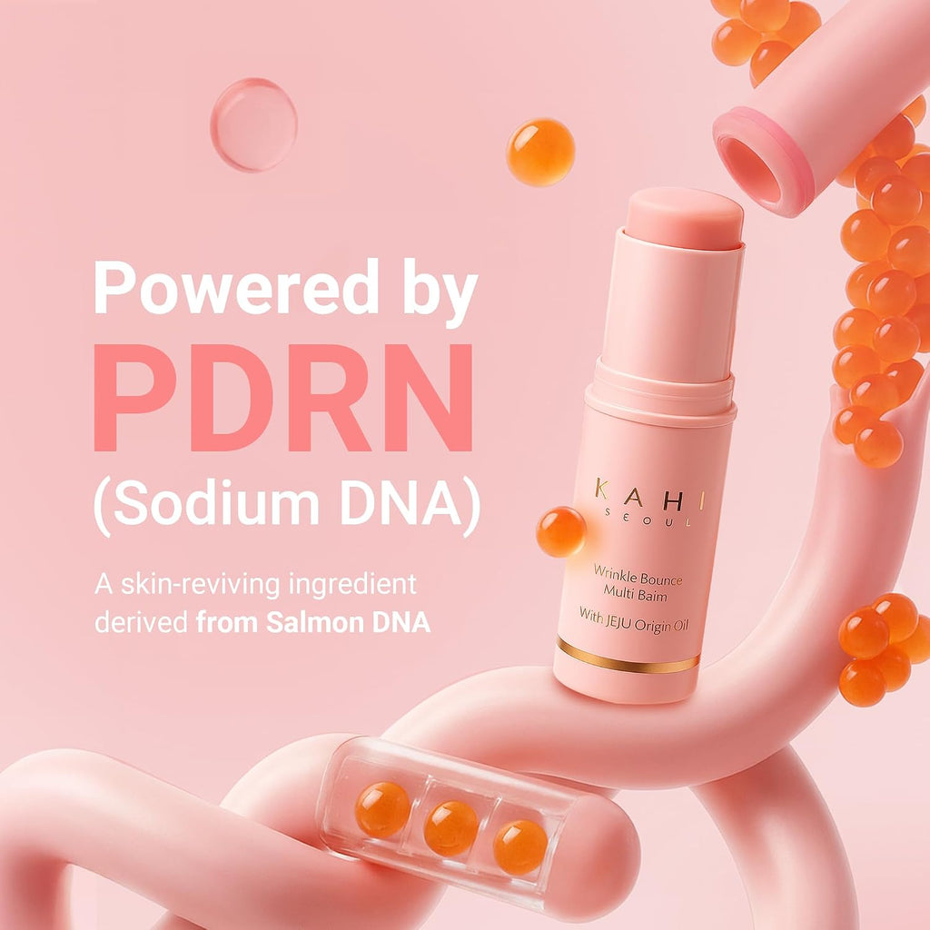 Kahi Wrinkle Bounce Multi Balm Stick | Pdrn Collagen Wrinkle Stick | Korean Skin Care |All-In-One Hydrating Lip Balm Eye Cream Neck Cream Make Up Base & Face Mist Moisture Balm