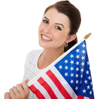 Crystal Hoop Earrings for Women Sparkly American Flag Earrings Silver Plated Red White and Blue Earrings Patriotic Jewelry Gift