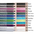 evpct 12Pcs Green Blue White Black Brown Purple Color Gel Glitter Eyeliner Pencils Set for Women Waterline Waterproof Smudge Proof lapiz de ojos delineador de ojos contra el agua Eye Liner Makeup 1