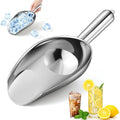 OLESBUR 12oz Stainless Steel Ice Scoop for Freezer – Dishwasher Safe Metal Scooper with Long Handle for Ice Machines, Buckets, Dog Food, Flour, and Canisters – Ideal for Bar, Parties & Weddings