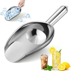 OLESBUR 12oz Stainless Steel Ice Scoop for Freezer – Dishwasher Safe Metal Scooper with Long Handle for Ice Machines, Buckets, Dog Food, Flour, and Canisters – Ideal for Bar, Parties & Weddings