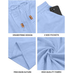 Men'S Cotton Linen Shorts Casual Elastic Waist Drawstring Summer Beach Vacation Shorts With Pockets