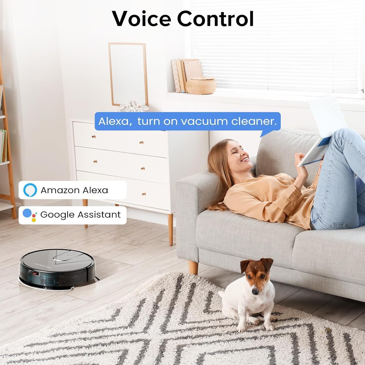 Ropvacnic Robot Vacuum Cleaner Robot Vacuum And Mop Combo With 5200Pa Suction, Personalized Cleaning Adjustments, Self-Charging Robotic Vacuum Cleaner, Advanced Obstacle Avoidance